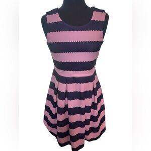 Knitworks Black and Pink Striped A-line  Dress Girls Size 16